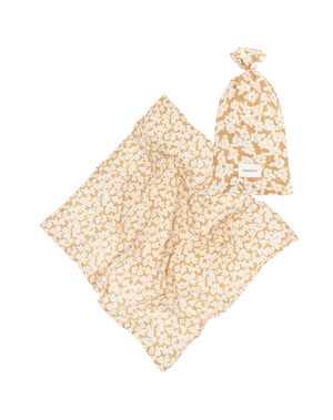 Lange en double gaze de coton 'Wabi-Sabi' Golden Brown Sakura | NOBODINOZ