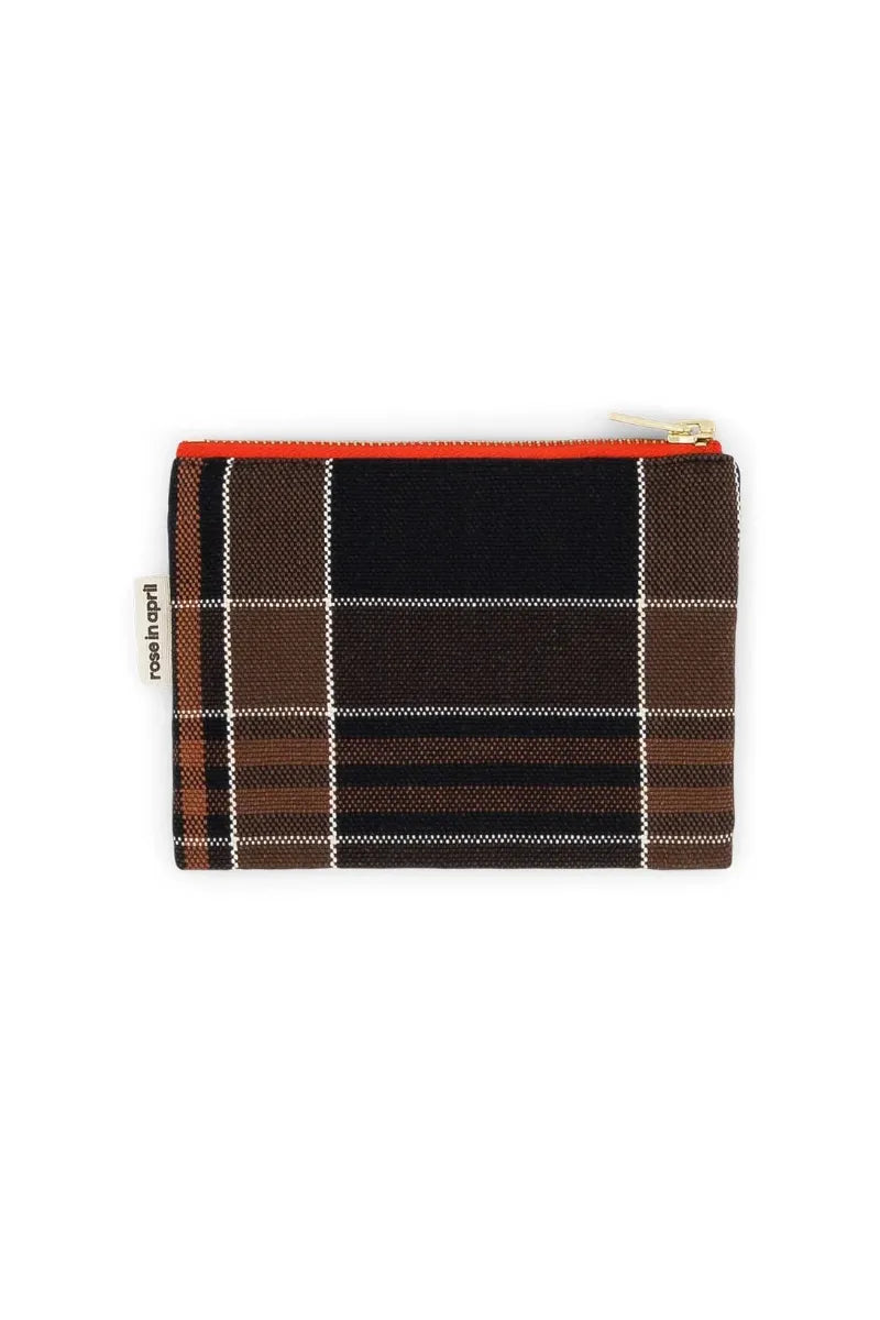 Porte-monnaie 'Marie' Black tartan | ROSE IN APRIL