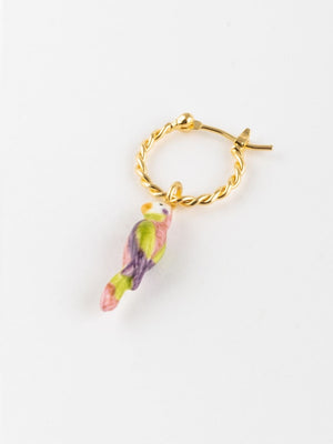 Mini créole à l'unité Perruche à moustache | NACH BIJOUX