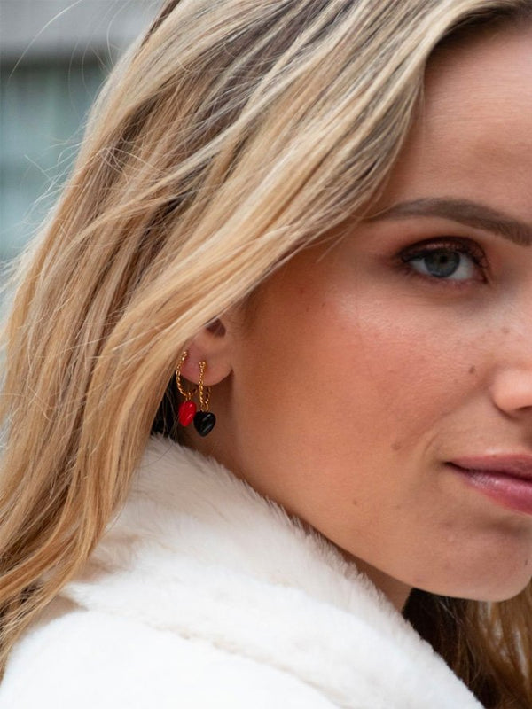 Mini créole à l'unité Coeur Rouge | NACH BIJOUX
