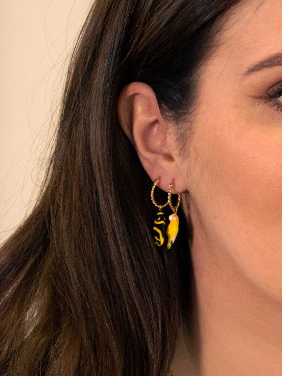 Mini créole à l'unité Perroquet jaune | NACH BIJOUX