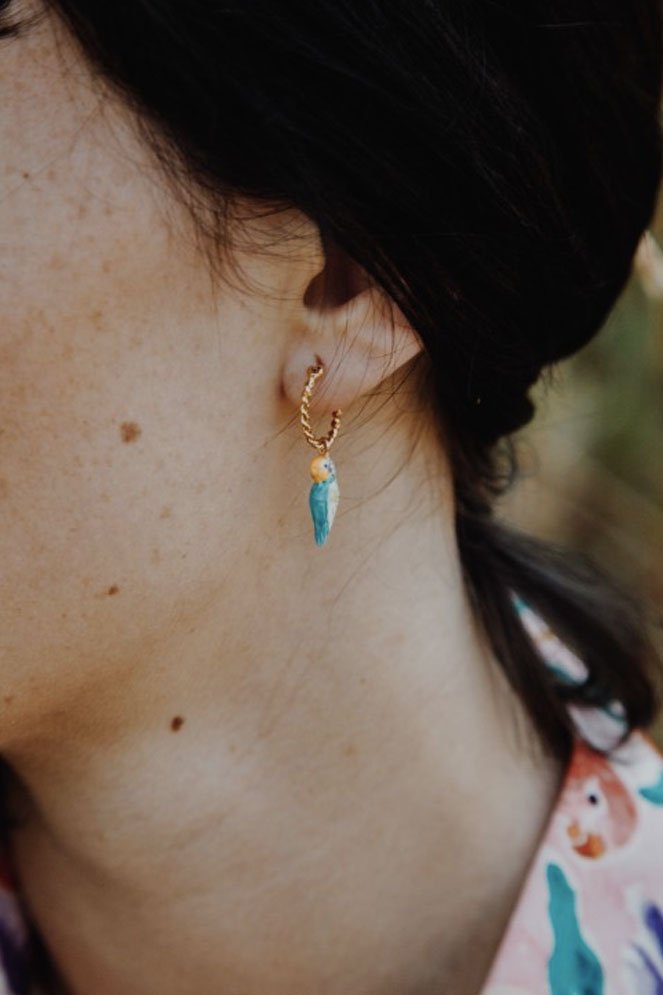 Mini créole à l'unité Perruche bleue | NACH BIJOUX