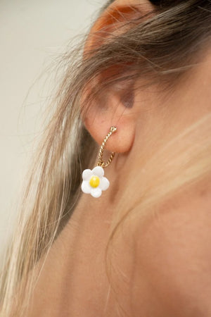 Mini créole à l'unité Fleur Blanche | NACH BIJOUX