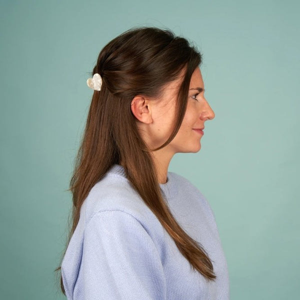 Mini pince à cheveux Coeur Blanc | COUCOU SUZETTE