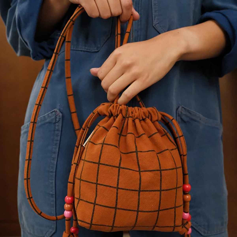 Mini sac 'Billie' Check Ginger | ROSE IN APRIL
