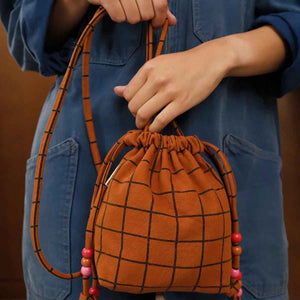 Mini sac 'Billie' Check Ginger | ROSE IN APRIL