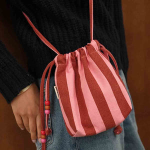 Mini sac 'Billie' Rayures Brick / Pink | ROSE IN APRIL