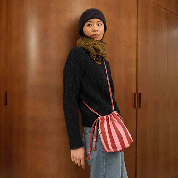 Mini sac 'Billie' Rayures Brick / Pink | ROSE IN APRIL