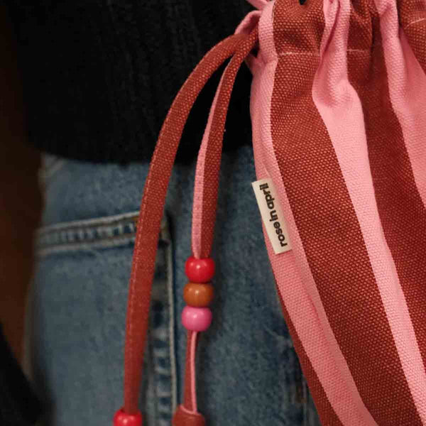 Mini sac 'Billie' Rayures Brick / Pink | ROSE IN APRIL