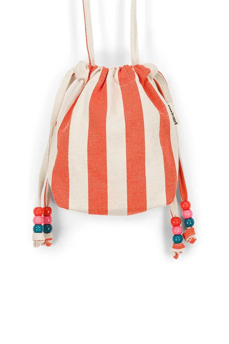 Mini sac 'Billie' Rayures Greige Tomato | ROSE IN APRIL