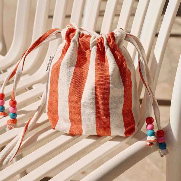Mini sac 'Billie' Rayures Greige Tomato | ROSE IN APRIL