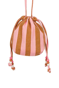 Mini sac 'Billie' Rayures Strawberry / Caramel | ROSE IN APRIL