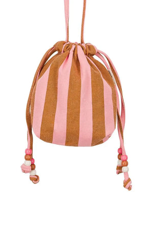 Mini sac 'Billie' Rayures Strawberry / Caramel | ROSE IN APRIL