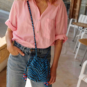 Mini sac 'Billie' Zebrou Greek blue | ROSE IN APRIL