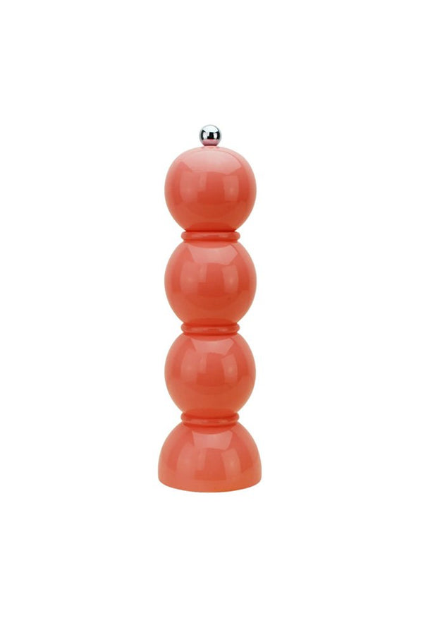 Moulin à sel ou à poivre 'Bobbin' laqué Coral | ADDISON ROSS
