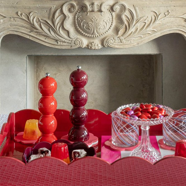 Moulin à sel ou à poivre 'Bobbin' laqué Cherry | ADDISON ROSS