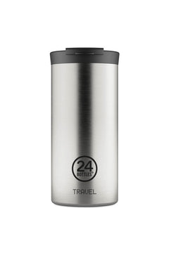 Mug isotherme Travel Tumbler en inox 'Brushed steel' | 24 Bottles
