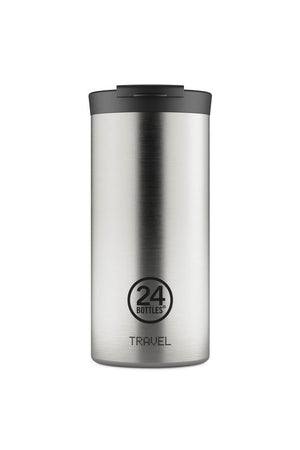 Mug isotherme Travel Tumbler en inox 'Brushed steel' | 24 Bottles
