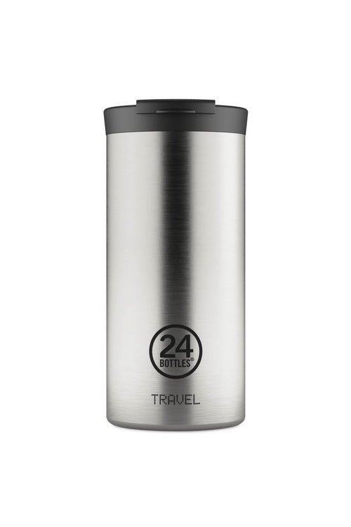 Mug isotherme Travel Tumbler en inox 'Brushed steel' | 24 Bottles