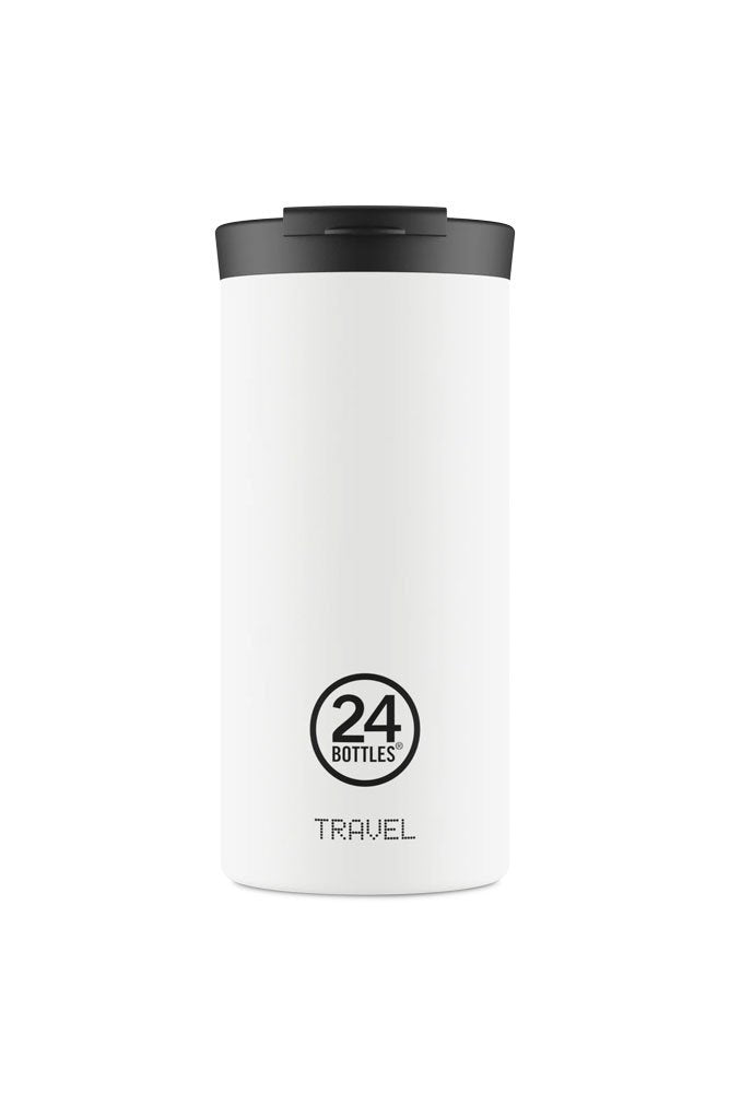Mug isotherme Travel Tumbler en inox 'Ice white' | 24 Bottles
