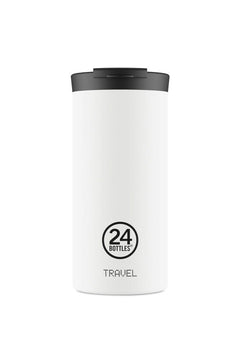 Mug isotherme Travel Tumbler en inox 'Ice white' | 24 Bottles