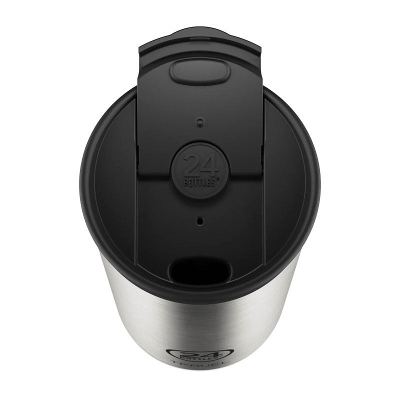 Mug isotherme Travel Tumbler en inox 'Brushed steel' | 24 Bottles