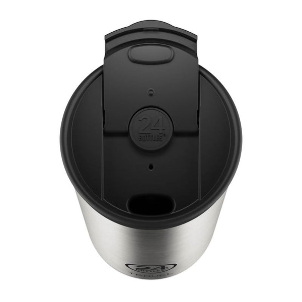 Mug isotherme Travel Tumbler en inox 'Brushed steel' | 24 Bottles