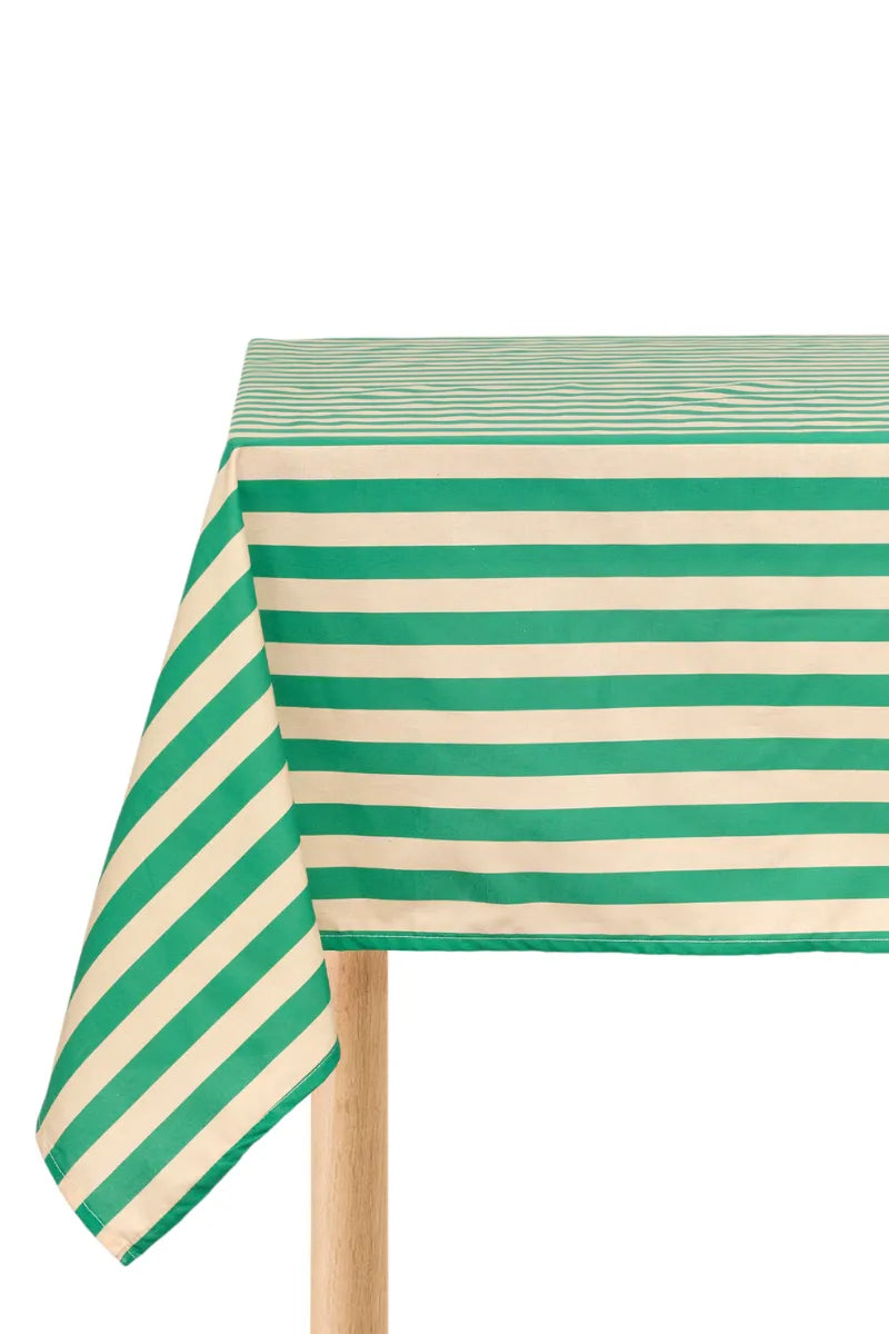 Nappe rectangulaire 150x250cm 'Green stripes' | NOBODINOZ