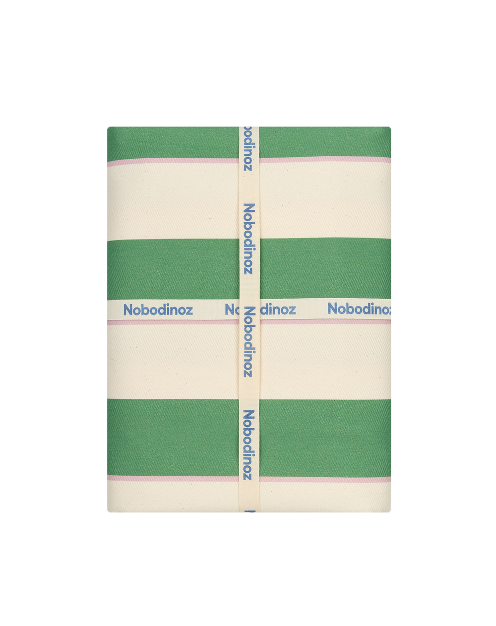 Nappe ronde à franges 160cm 'Green cabana stripes' | NOBODINOZ