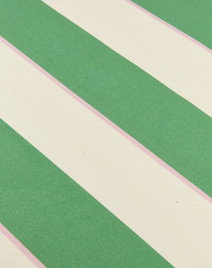 Nappe ronde à franges 160cm 'Green cabana stripes' | NOBODINOZ