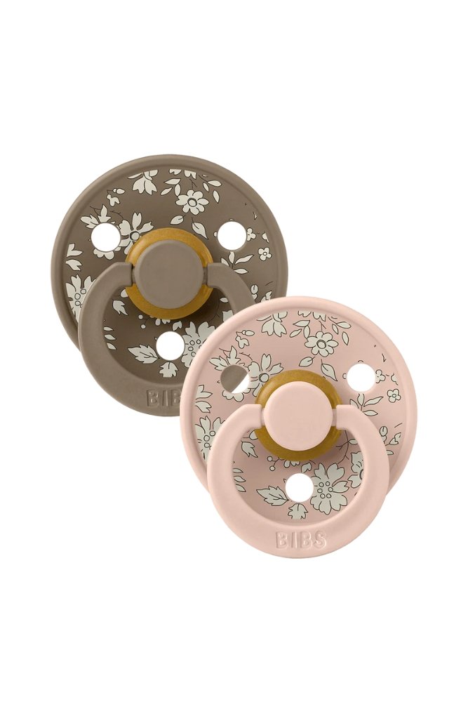 Pack de 2 Tétines rondes en latex 'Colour' Capel - Blush Mix | BIBS X LIBERTY