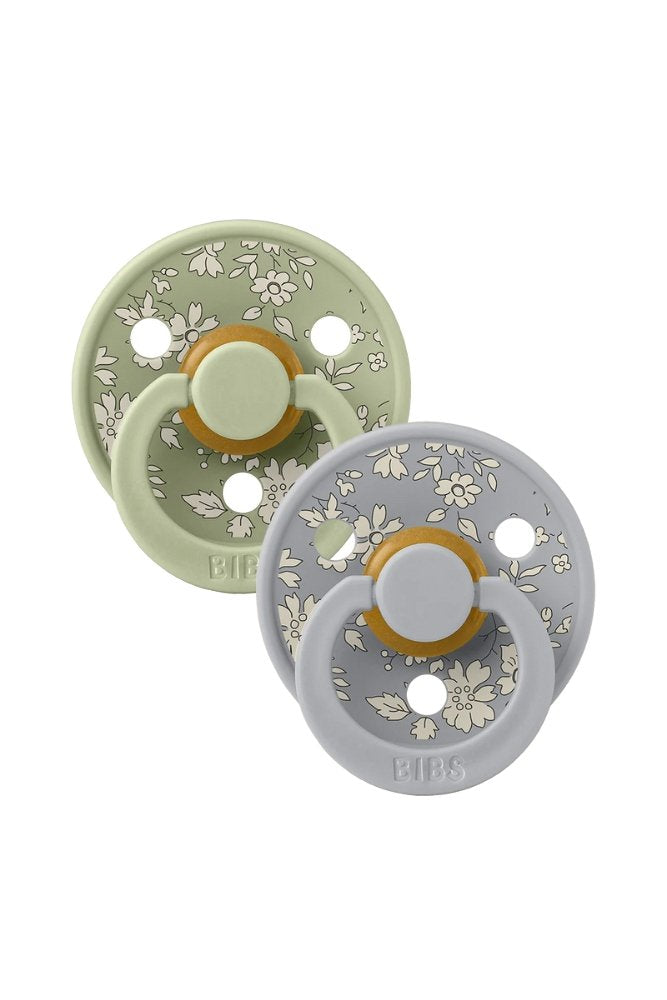 Pack de 2 Tétines rondes en latex 'Colour' Capel Sage Mix | BIBS X LIBERTY