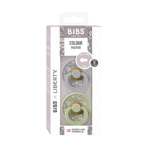 Pack de 2 Tétines rondes en latex 'Colour' Capel Sage Mix | BIBS X LIBERTY