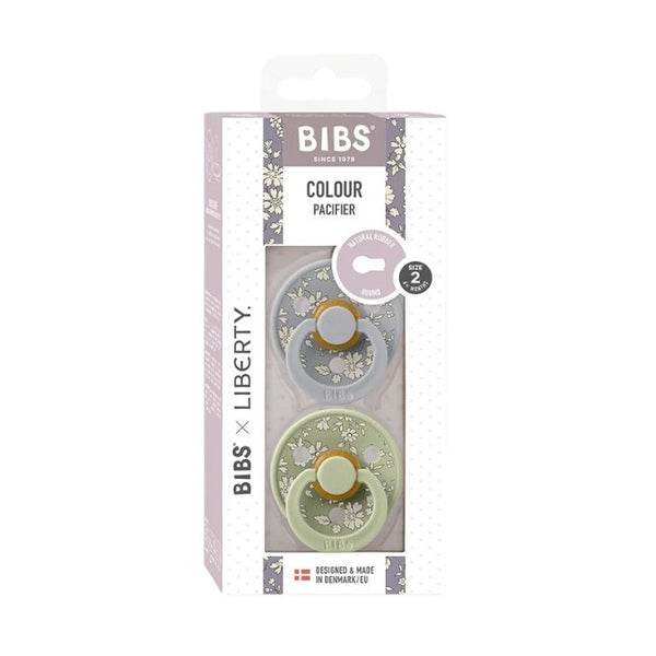 Pack de 2 Tétines rondes en latex 'Colour' Capel Sage Mix | BIBS X LIBERTY