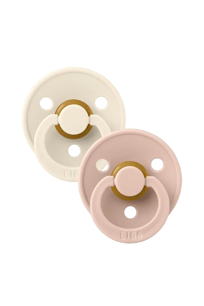 Pack de 2 Tétines rondes en latex 'Colour' Ivory / Blush | BIBS