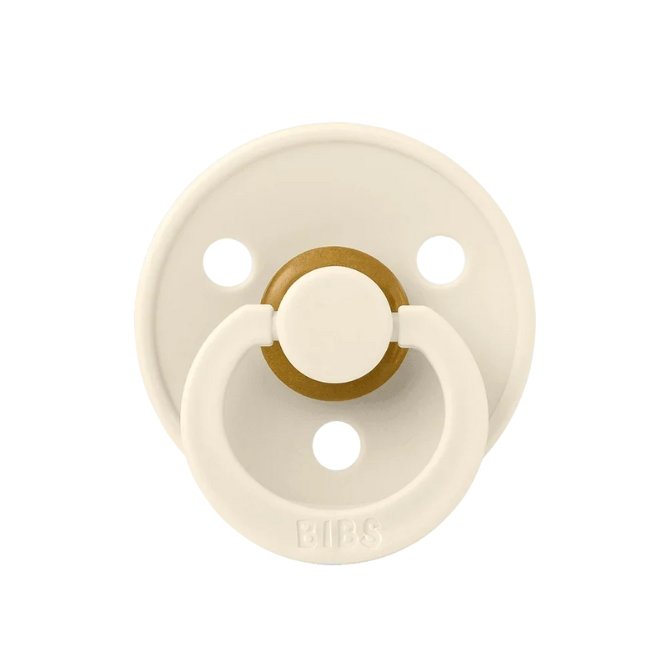 Pack de 2 Tétines rondes en latex 'Colour' Ivory / Dark Oak | BIBS
