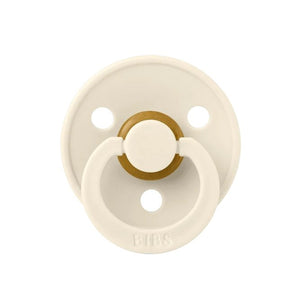 Pack de 2 Tétines rondes en latex 'Colour' Ivory / Dark Oak | BIBS