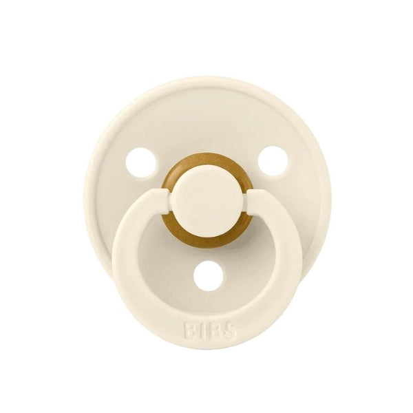 Pack de 2 Tétines rondes en latex 'Colour' Ivory / Dark Oak | BIBS
