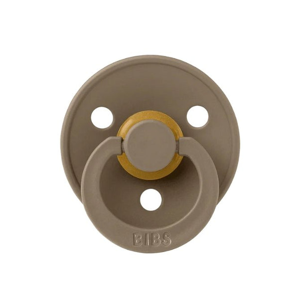 Pack de 2 Tétines rondes en latex 'Colour' Ivory / Dark Oak | BIBS