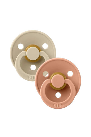 Pack de 2 Tétines rondes en latex 'Colour' Vanilla / Peach | BIBS