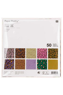 Papier origami 'Acid Leo' 50 feuilles 15x15cm | RICO DESIGN