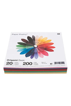 Papier origami 'Basic' 200 feuilles 15x15cm | RICO DESIGN