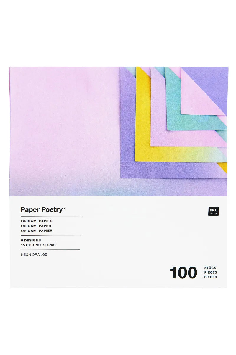 Papier origami 'Blurry Gradient' 100 feuilles 15x15cm | RICO DESIGN