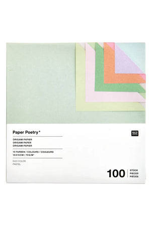 Papier origami 'Duo Color Pastel' 100 feuilles 15x15cm | RICO DESIGN