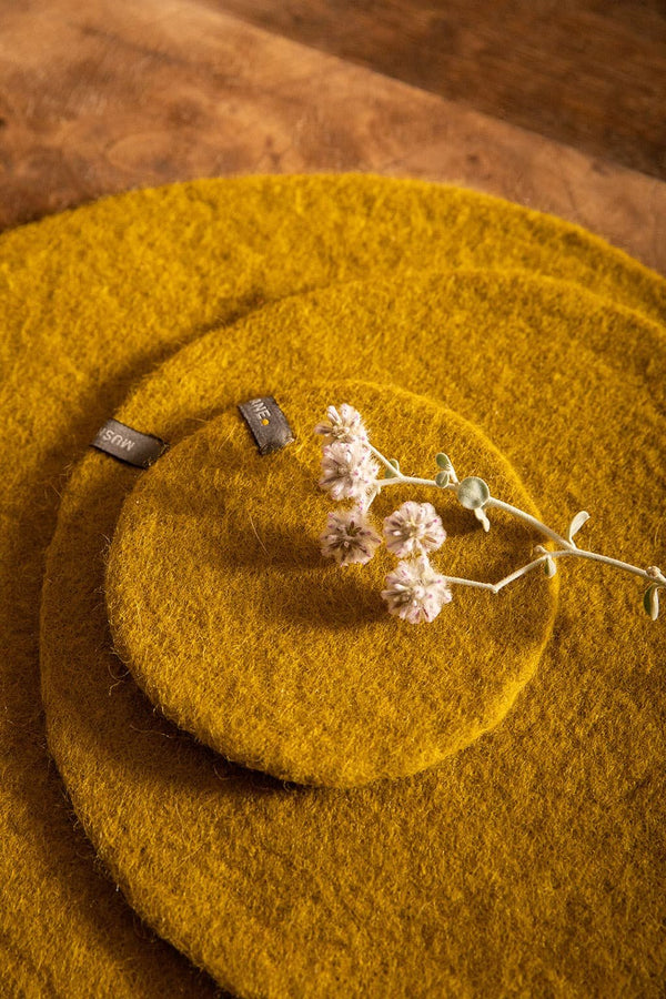 Pastille ronde en laine feutrée S | MUSKHANE