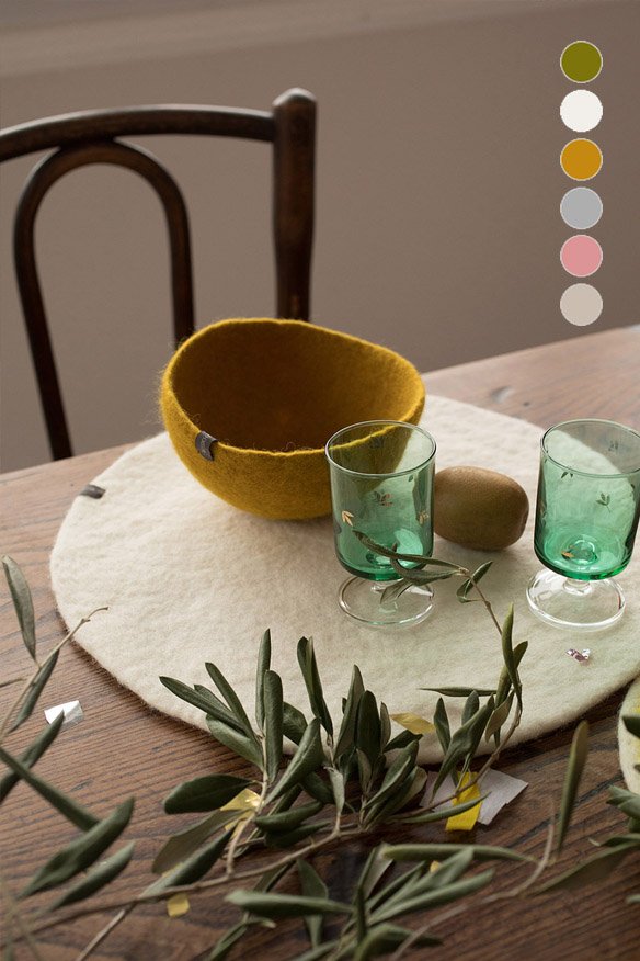 Pastille ronde en laine feutrée L | MUSKHANE