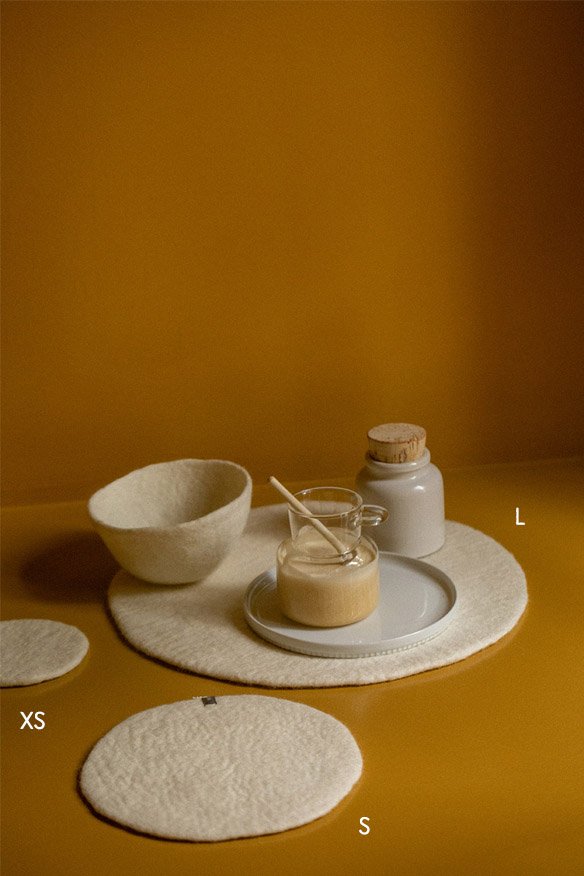 Pastille ronde en laine feutrée XS | MUSKHANE