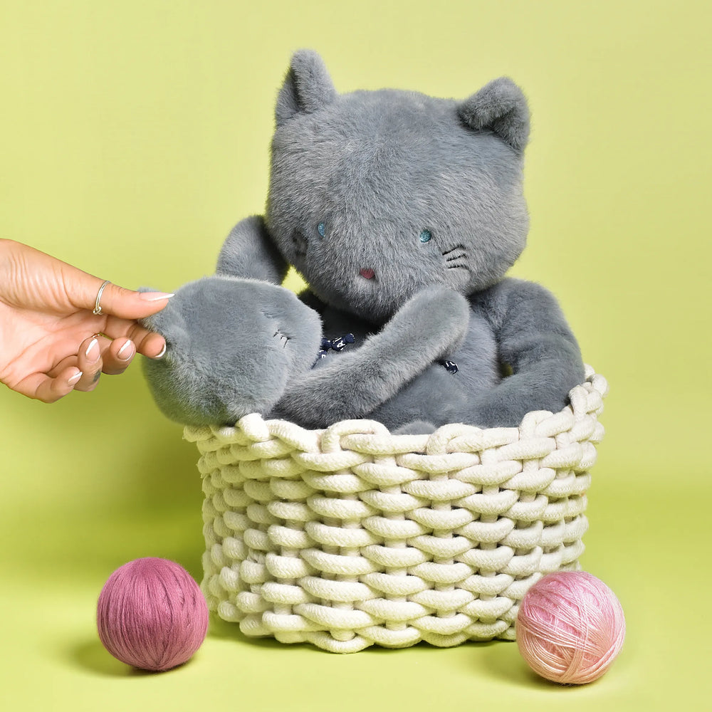 Peluche Chat 'Méloé' Bleu gris | MAÏLOU TRADITION