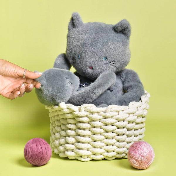 Peluche Chat 'Méloé' Bleu gris | MAÏLOU TRADITION