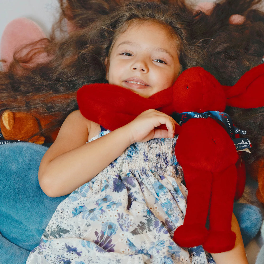 Peluche Lapin 'Méloé' Rouge | MAÏLOU TRADITION